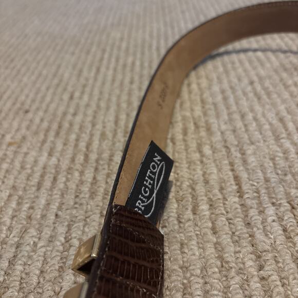 VTG Brighton Women's Belt Brass Buckle Leather Small - Picture 5 of 9